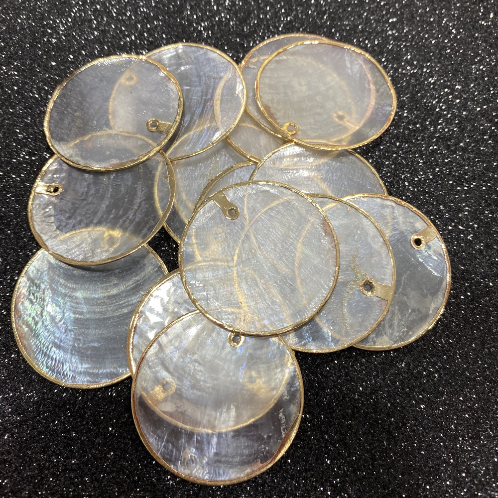 Round Shaped Mirror Shell Pendant-30x30mm