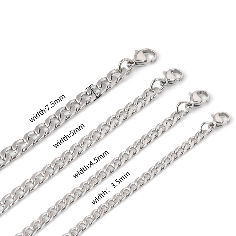 1:Chain width 3.5mm, steel color, length 50cm