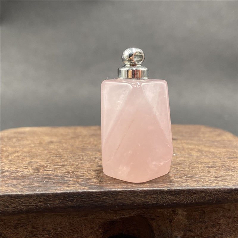 Pink crystal, silver cover