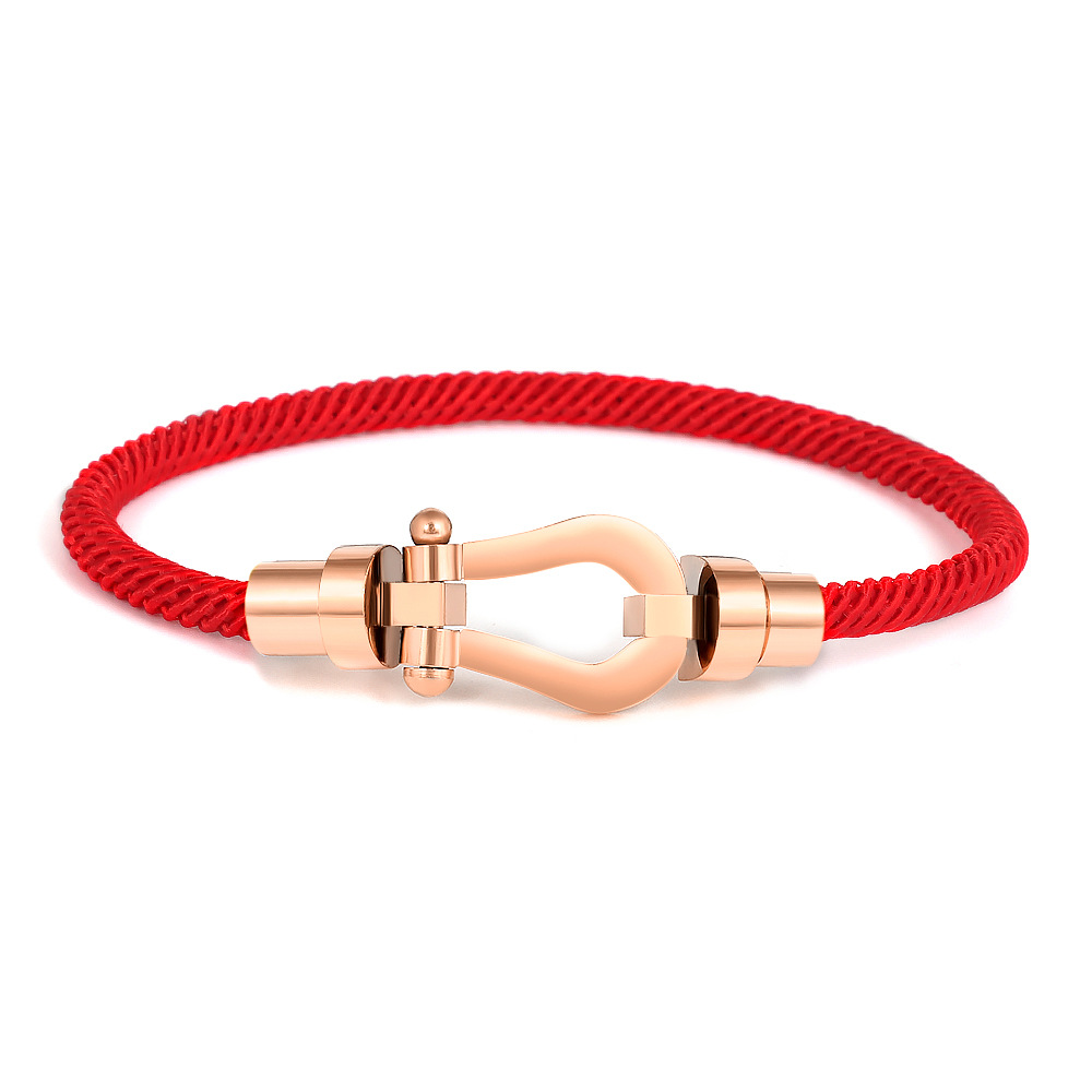 21:Red string (no label with rose head) men's 18cm
