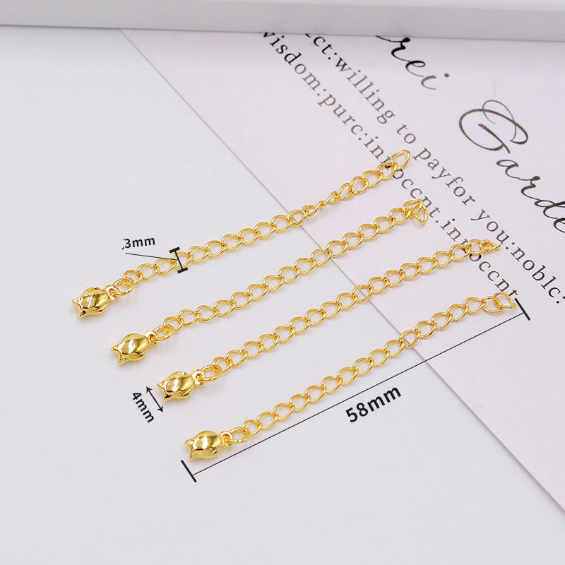 4:Style 4 Rose Flower 18K real gold tail chain extension chain