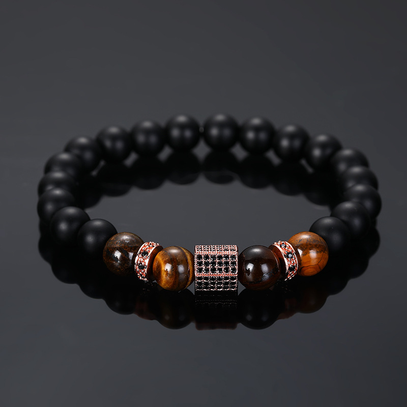 5:Rose gold with frosted black beads
