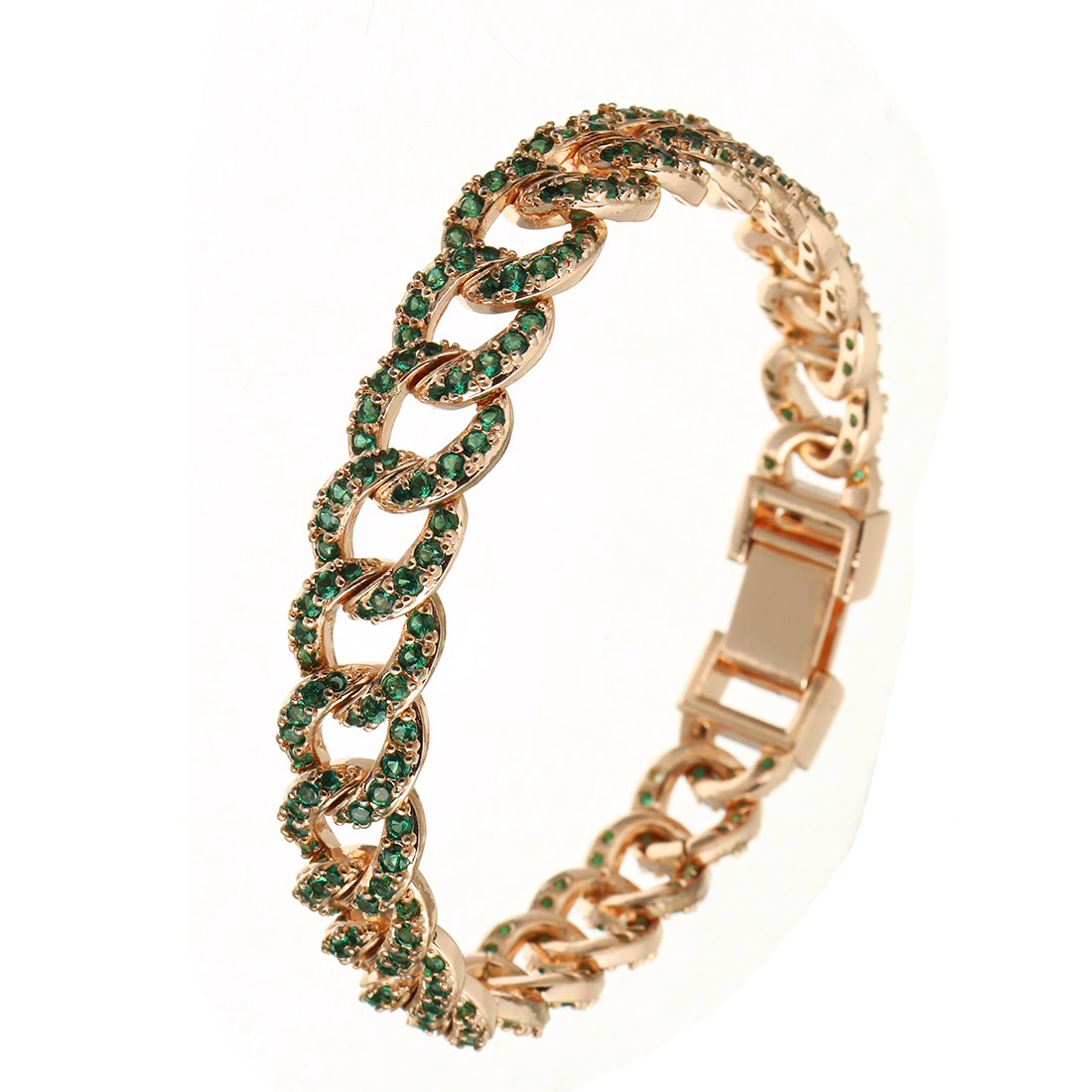 rose gold color plated with green