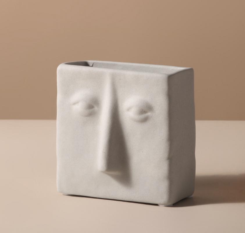 Square face small vase