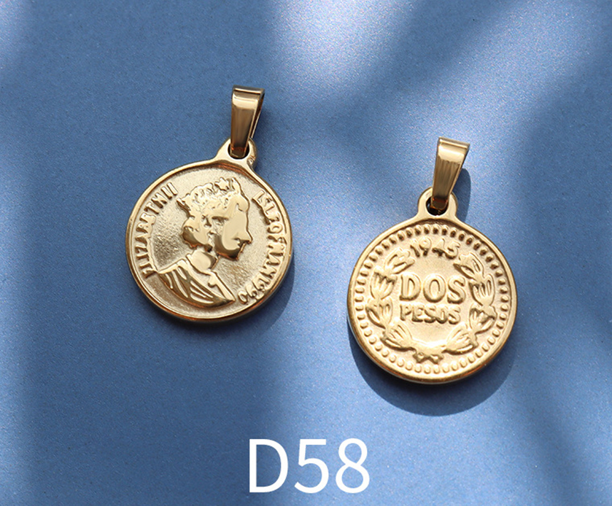 D58 gold 1.5x1.8cm