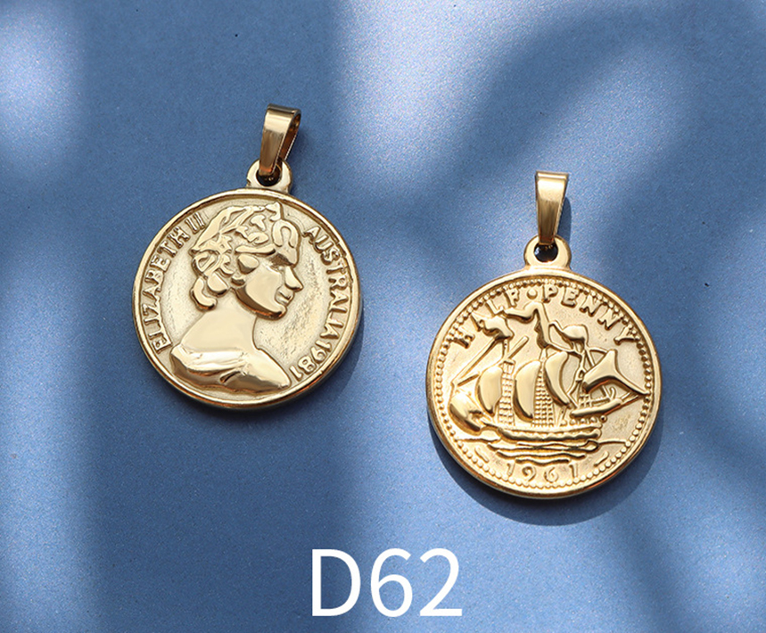 D62 gold 2x2.4cm
