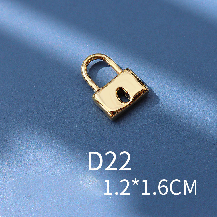 D22 golden hollow lock 1.2x1.6cm