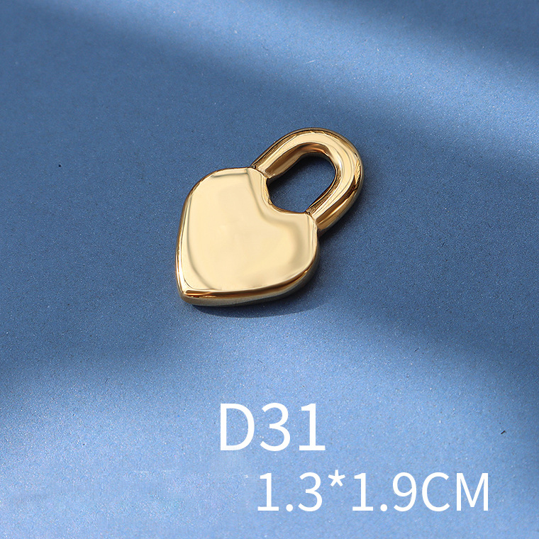 D31 Golden Heart Lock 1.3x1.9cm
