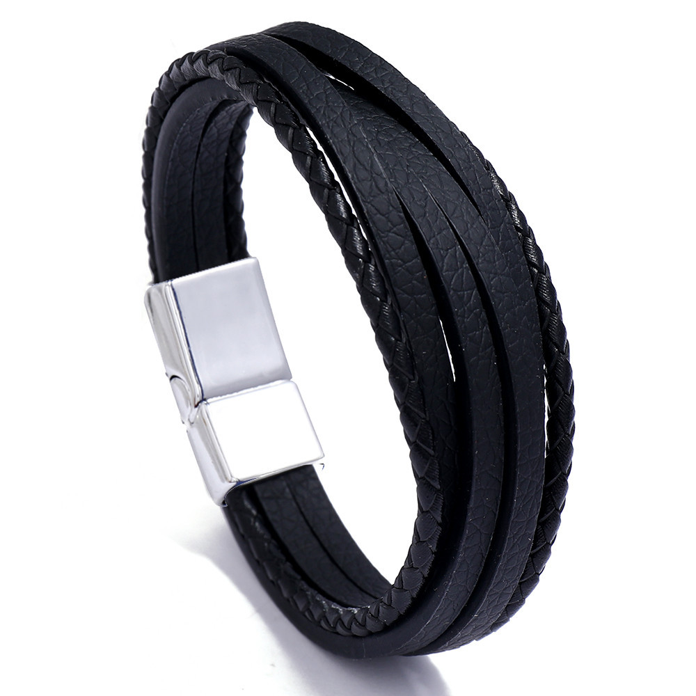 White buckle   black leather