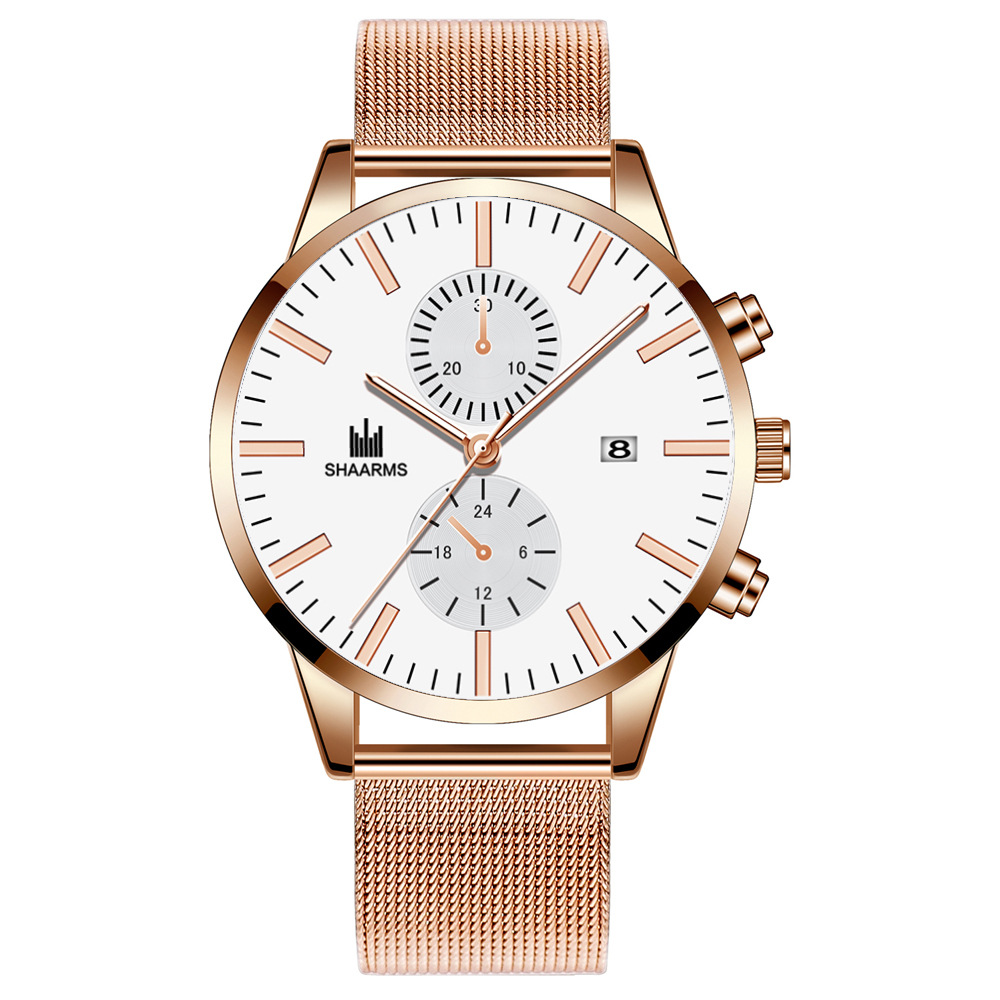 Rose gold net with rose gold case white rose gold needle