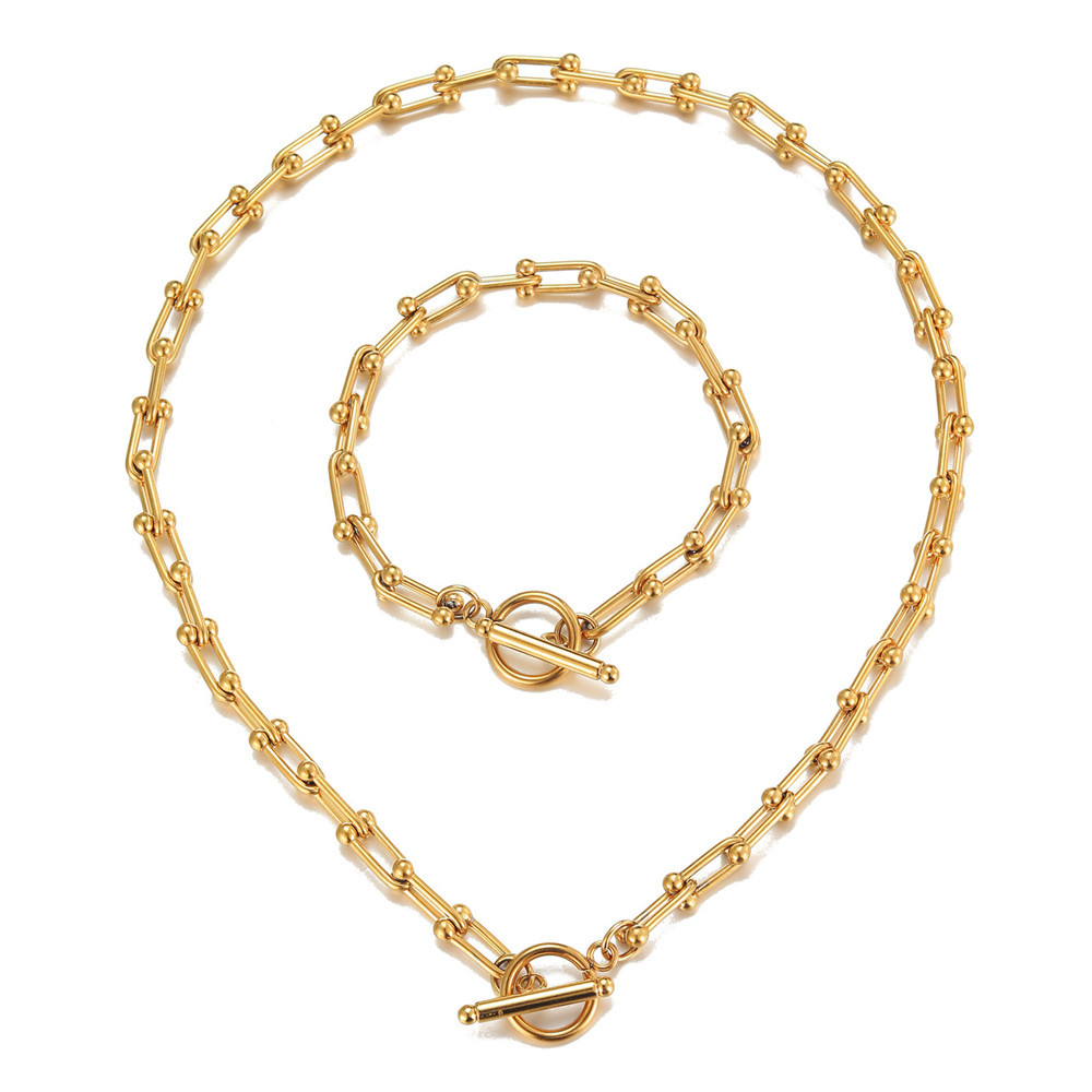 ALGD461-45cm necklace   16cm bracelet gold