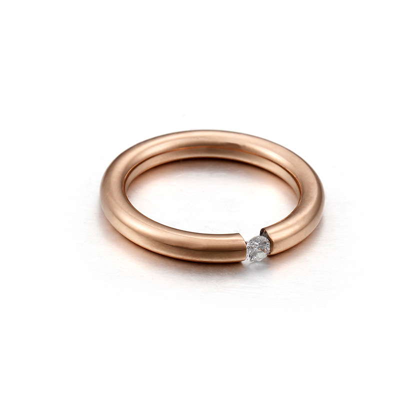 4mm, rose gold, ring size 7