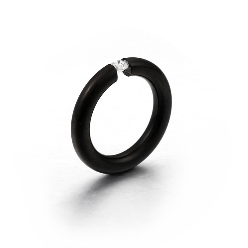 3mm, black, ring size 7