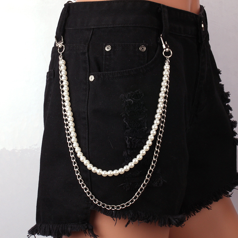 2:Pearl Double Pants Chain, Length 38cm and 45cm