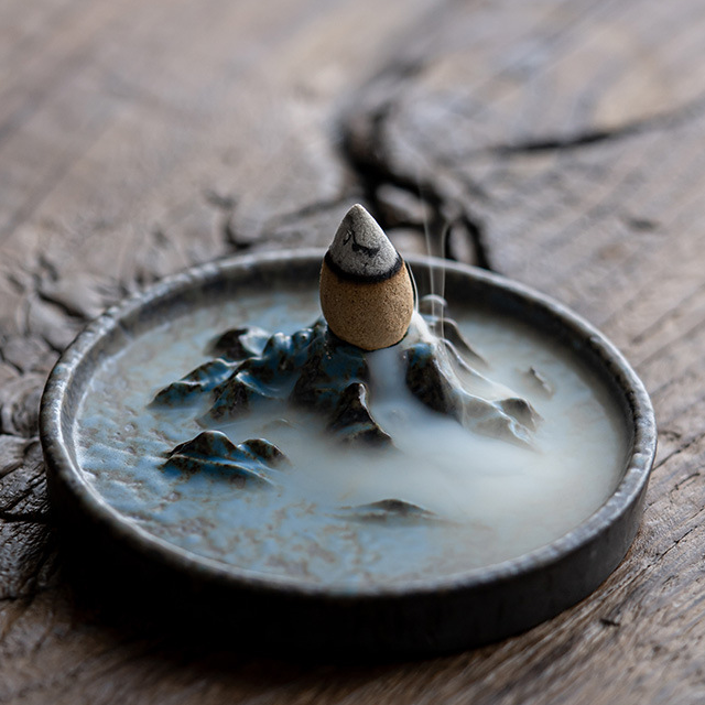 Mountain and sea incense (cobalt blue) 9.8*1.7cm