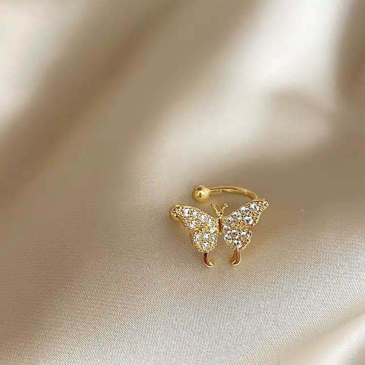 5# One golden butterfly ear clip