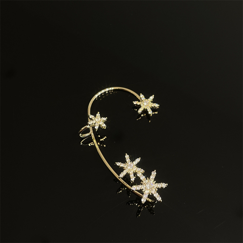 Type B-Golden Right Ear 4 Snowflakes