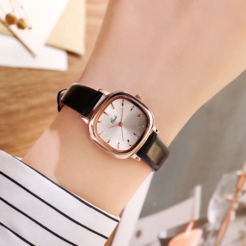 Black with white plate rose gold case