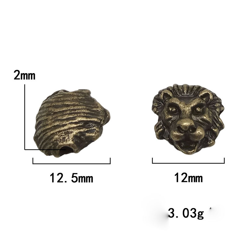 1:Green ancient lion head 12*12.5-2mm