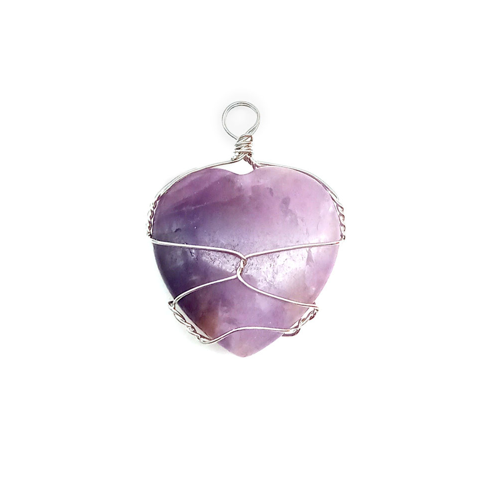 Amethyst (Heart) Finished product (with chain)