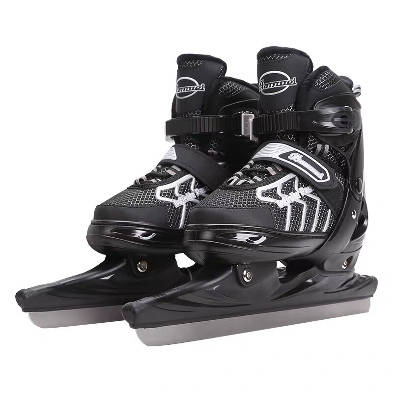 speed skating blade shoes black and silver