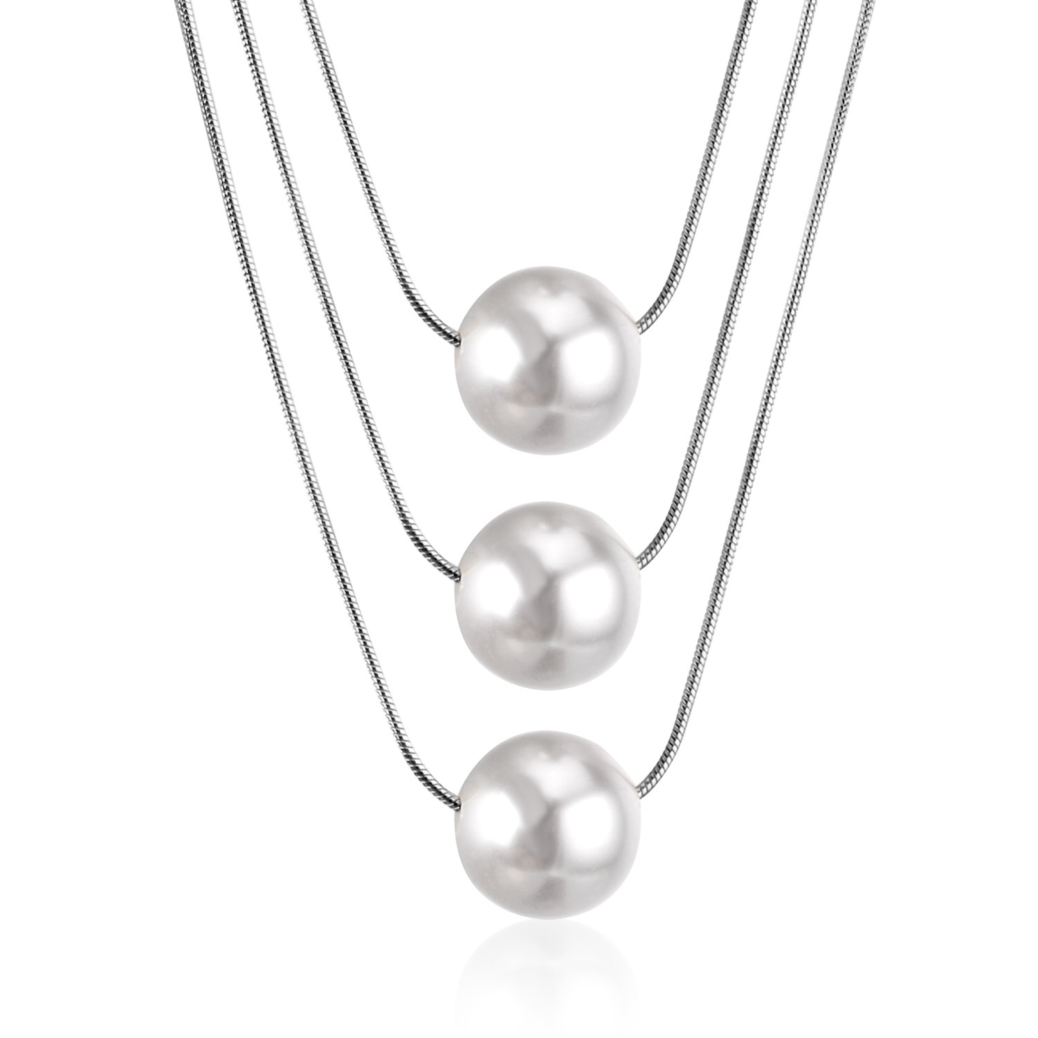 1:Steel Color Three Pearls