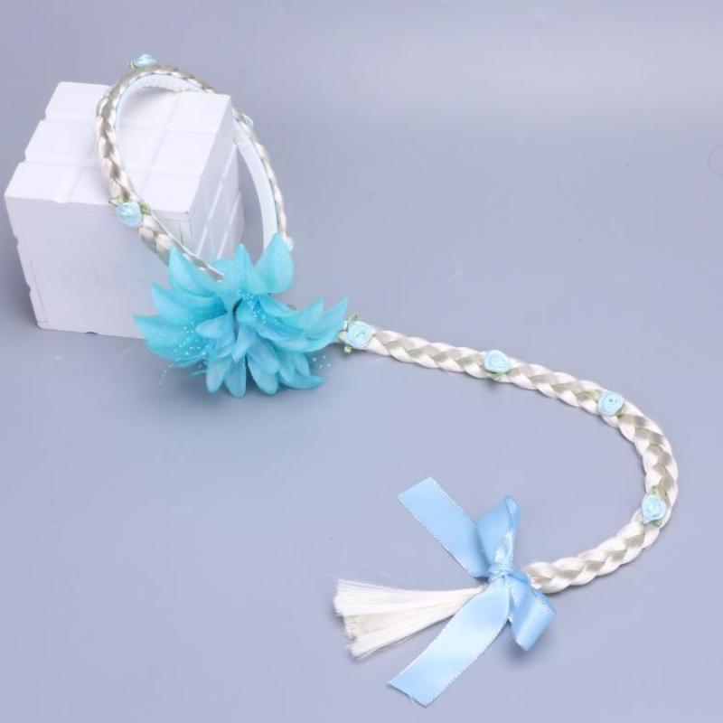 02 Single braided big flower blue