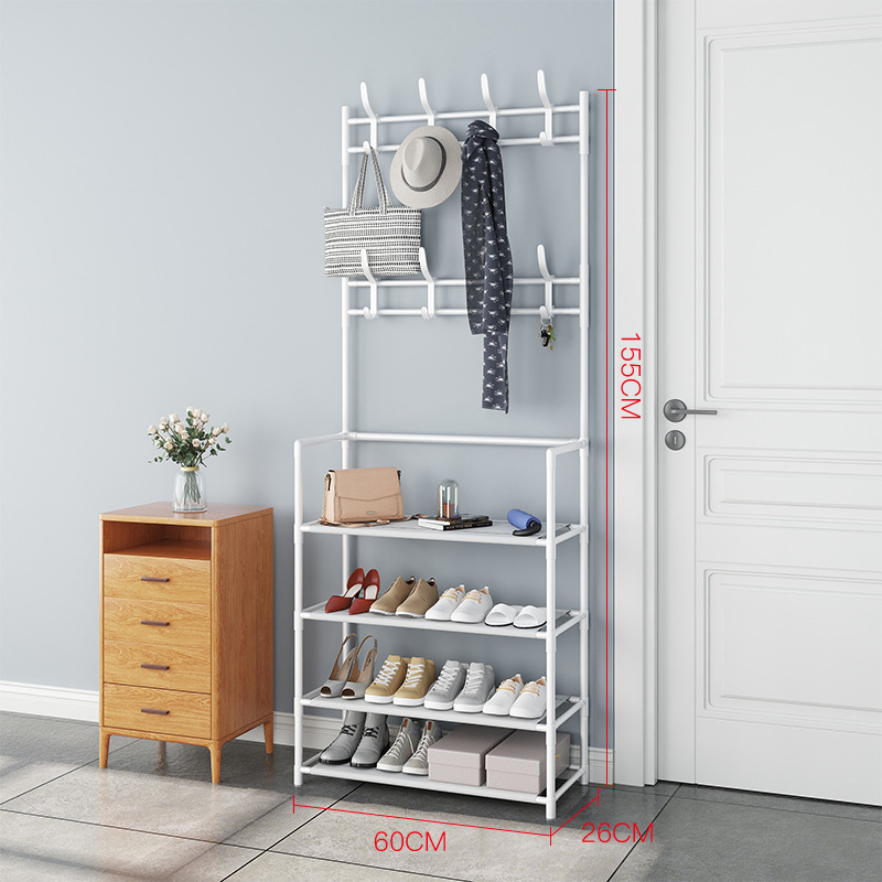 Simple shoe and hat rack four layers 60cmx155cm white