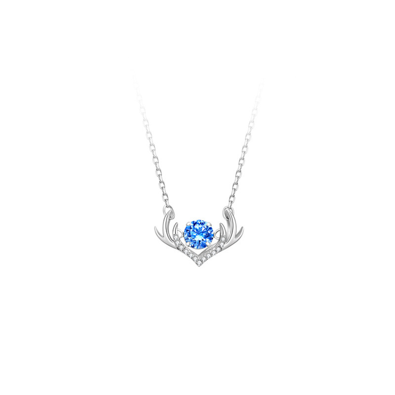 platinum color plated with blue CZ