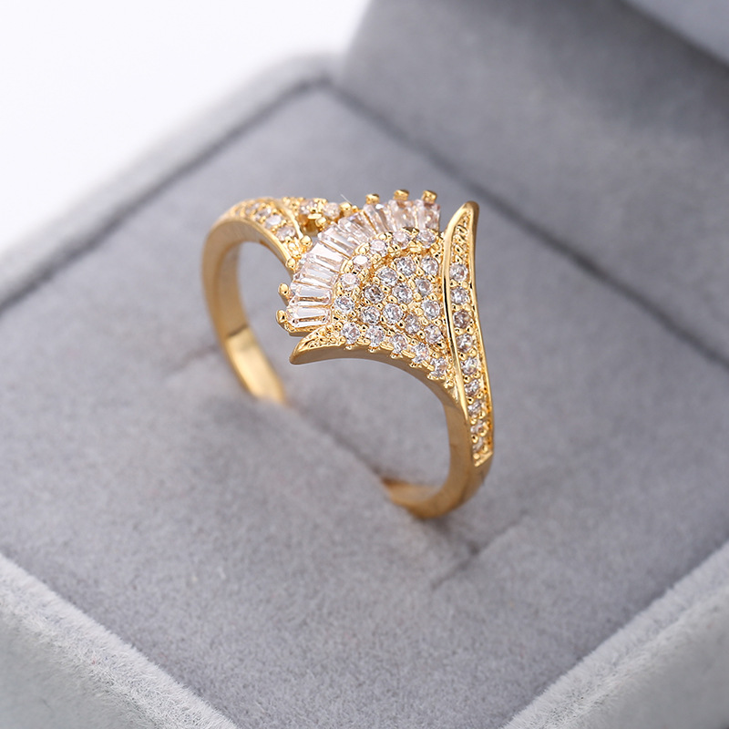 H gold color plated ring 7
