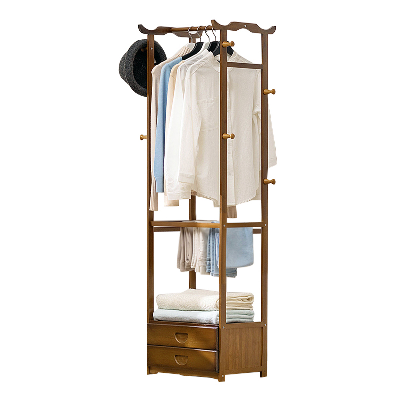 Classic Model - Brown 42cm Two-Layer Drawer   Pants Rack:42*30*170cm