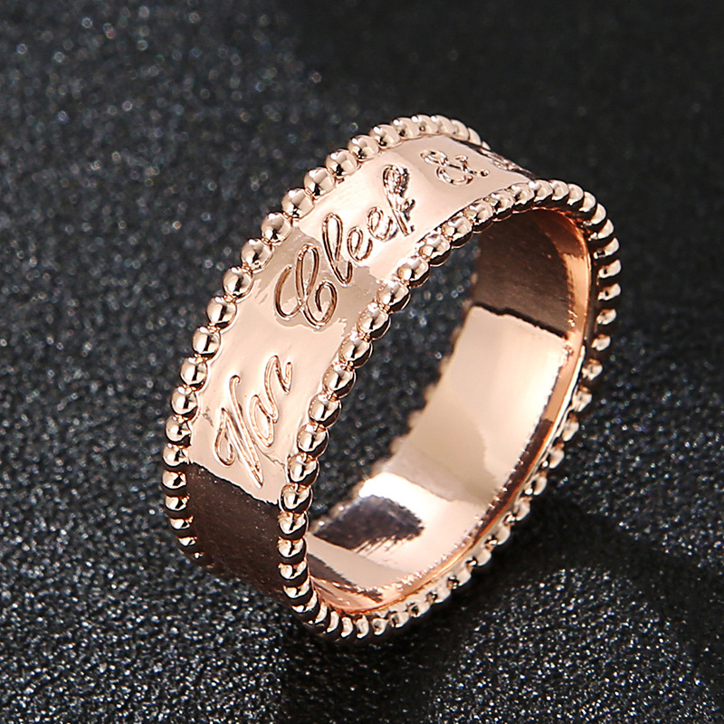 N rose gold color plated ring 8