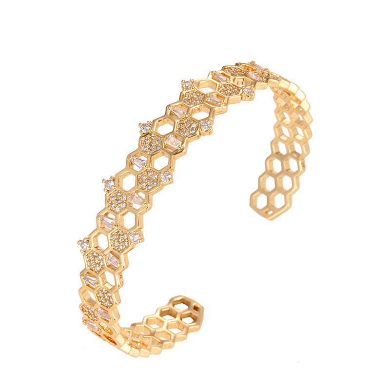 B gold color plated bracelet