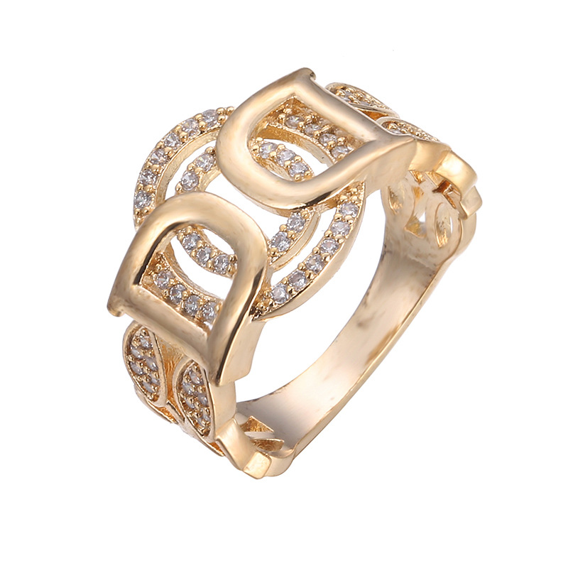 H gold color plated ring 8