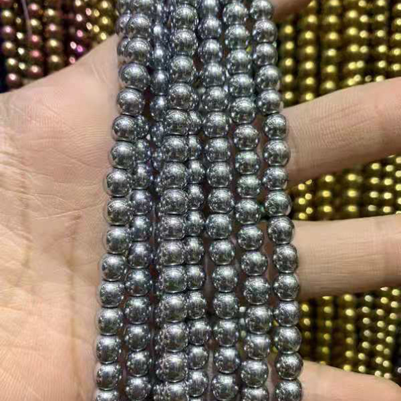 Silver 8MM about 52 beads/strand