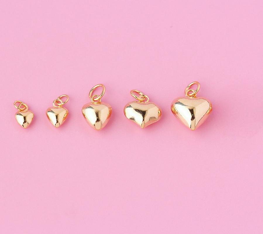 gold color plated 5mm heart