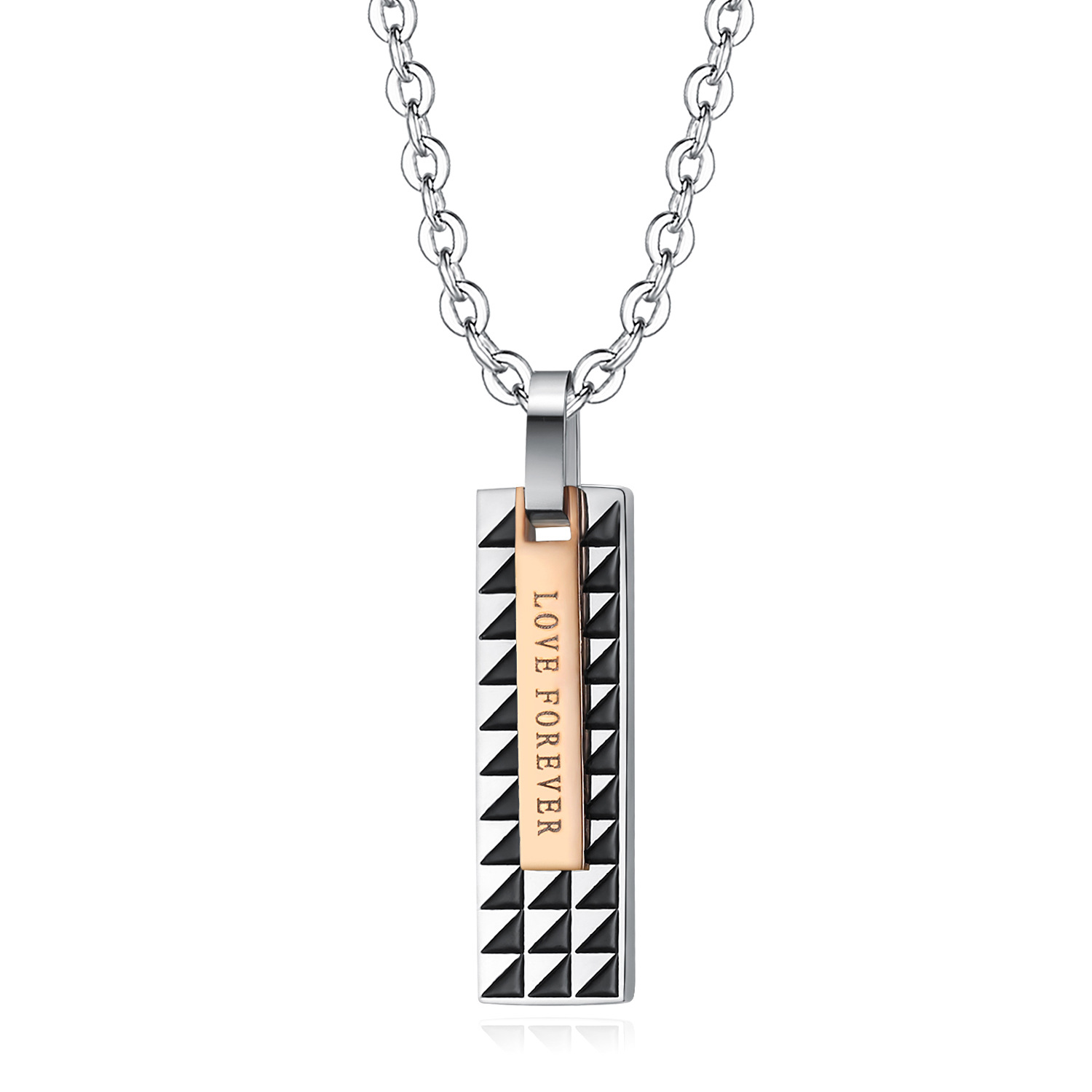 1:Rose Gold Single Pendant Without Chain (31x8mm)