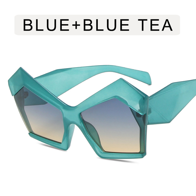 Bright blue frame on blue tea