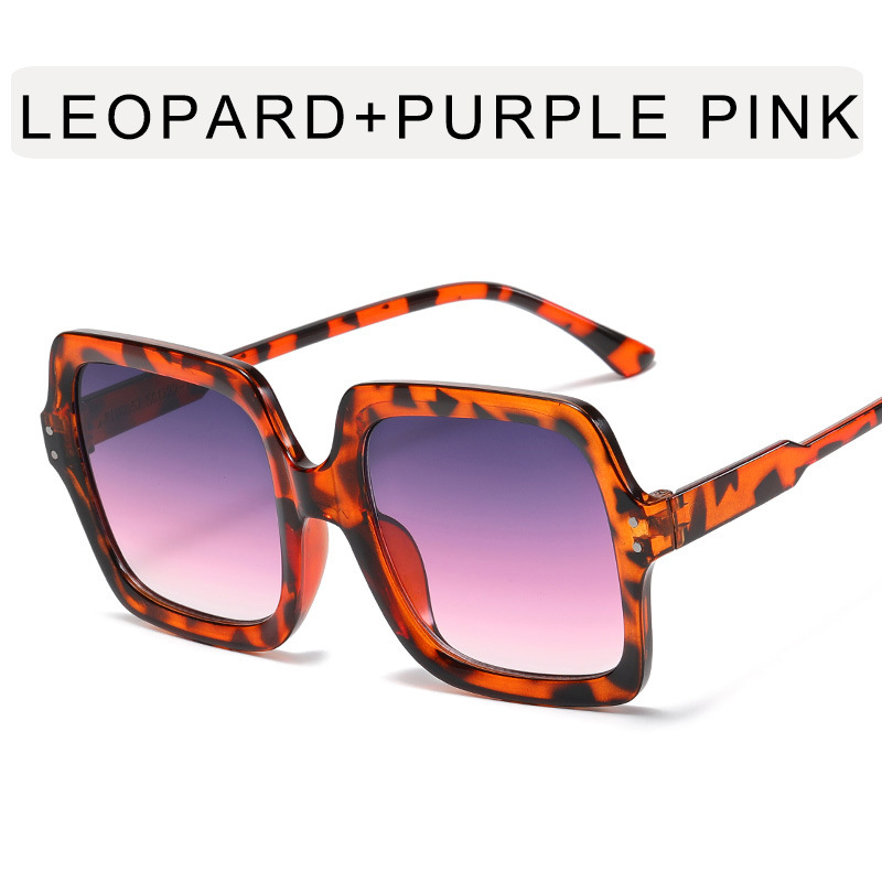 Leopard print frame on purple and pink