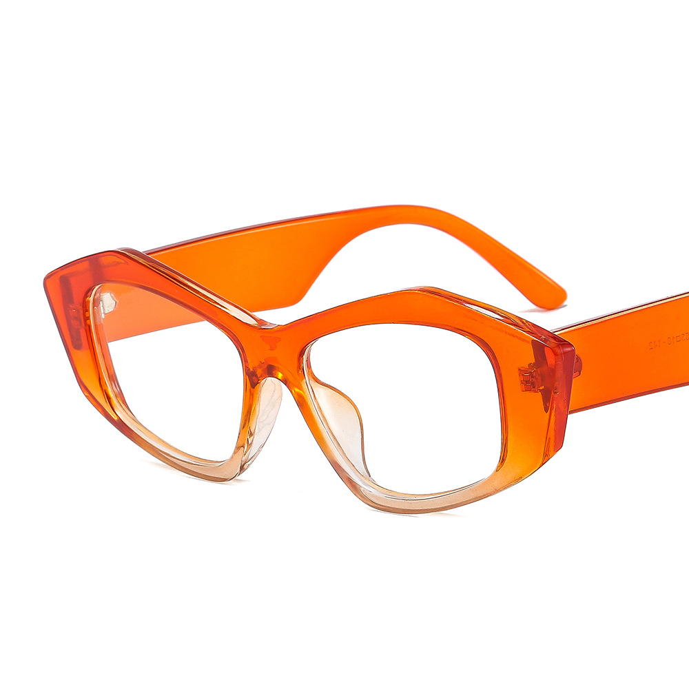 orange frame transparent lens