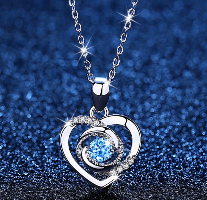 2:platinum color plated with deep blue rhinestone pendant (without chain)