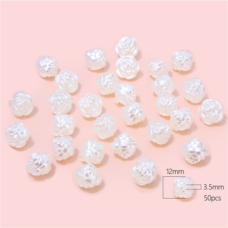Rosebud 12mm Pearl White 30g/pack about 50pcs