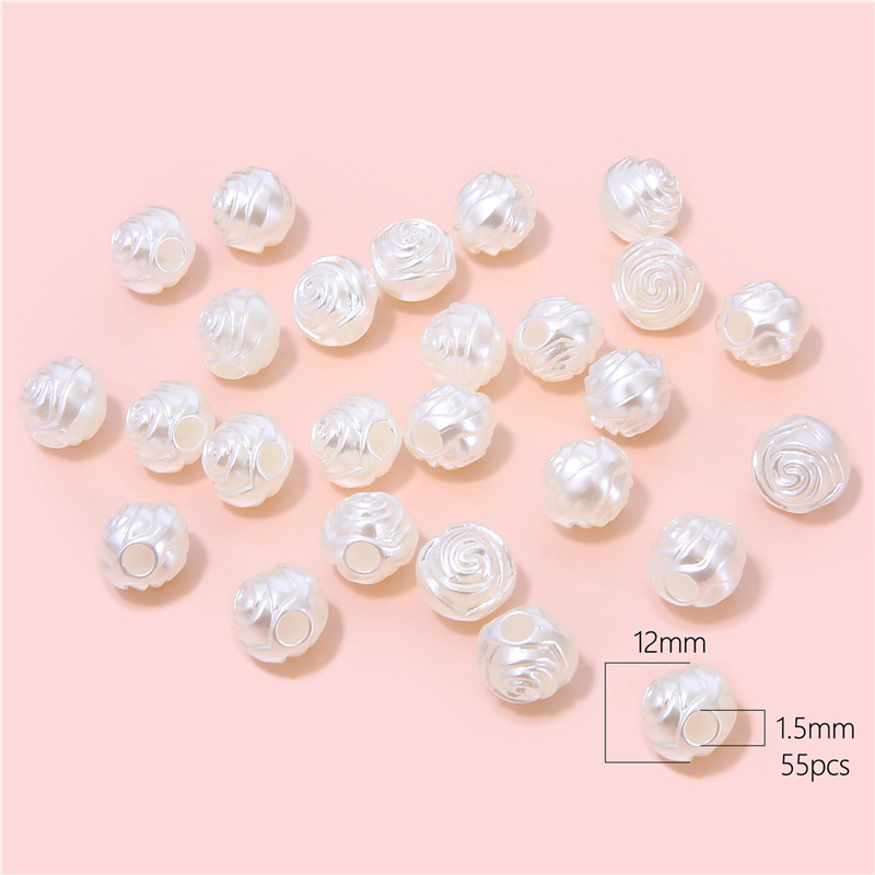 Rose 12mm Pearl White 30g/pack about 55pcs