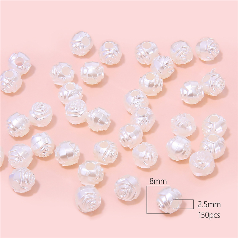 Rose 8mm pearl white 30g/pack about 150pcs