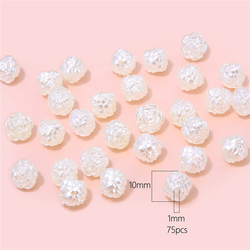 Rose 10mm Pearl White 30g/pack about 75pcs