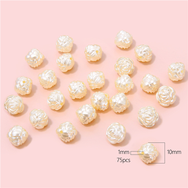 Rose 10mm Pearl Beige 30g/pack about 75pcs