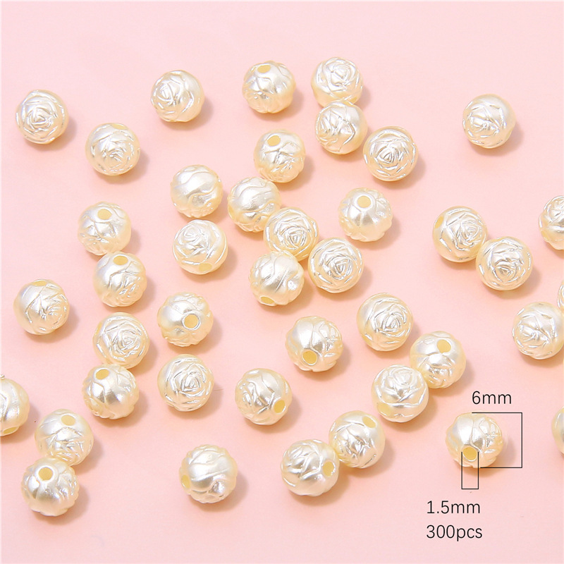 Rose 6mm Pearl Beige 30g/pack about 300pcs