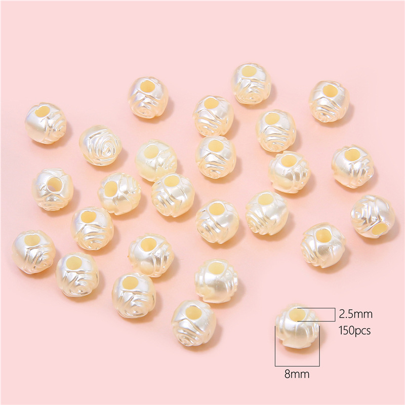 Rose 8mm Pearl Beige 30g/pack about 150pcs