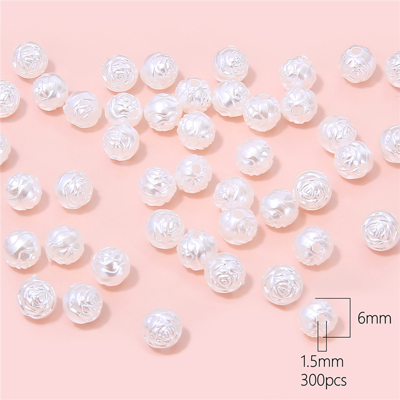 Rose 6mm Pearl White 30g/pack about 300pcs