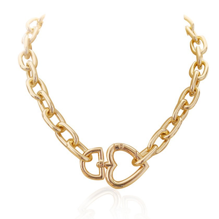 Heart necklace gold, length 45cm